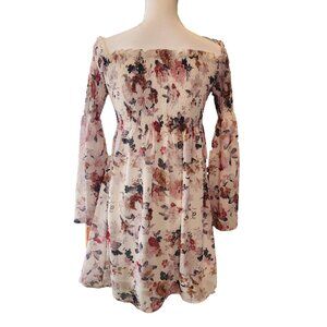 Pretty Floral/Sheer Dress. Sheer Material. Princess Sleeves. Size Medium